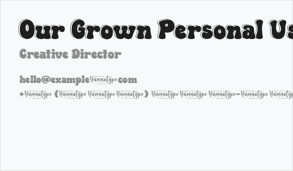 Our Grown Personal Use Business Card