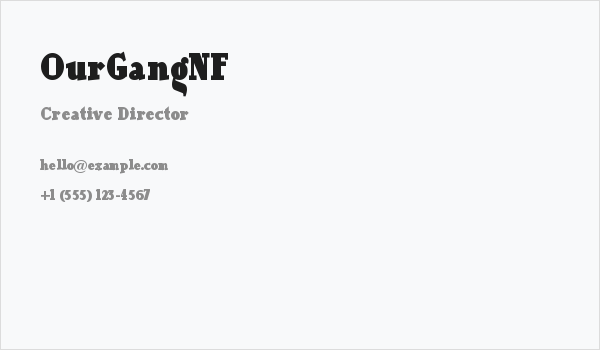 OurGangNF Business Card