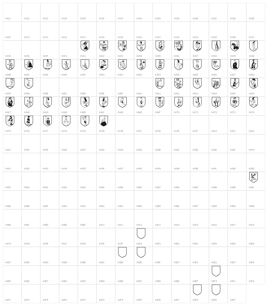 OurLeadersArms Character Map