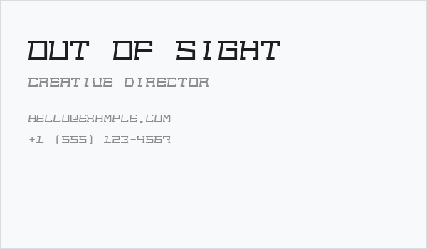 Out of sight Business Card