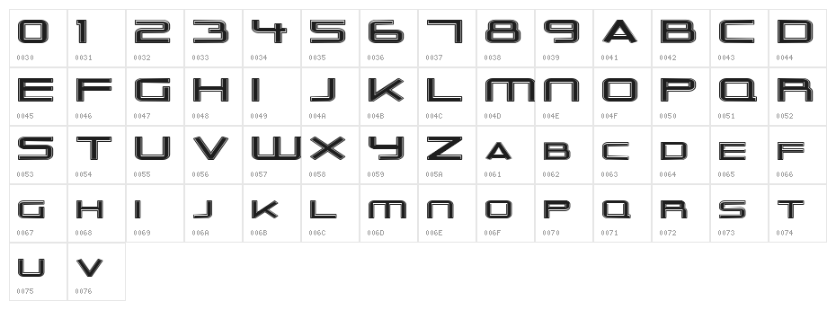 Outer Limits Extended Character Map