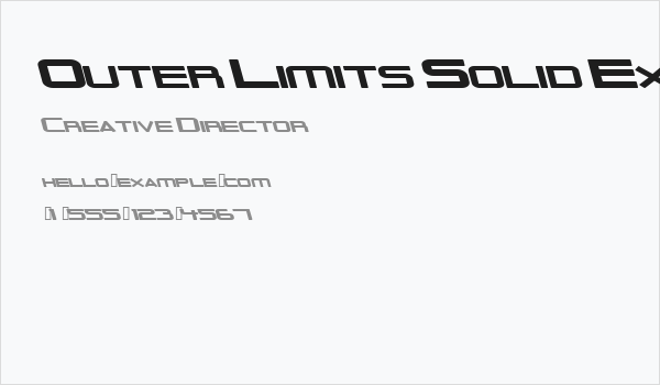 Outer Limits Solid Extended Italic Business Card
