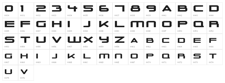 Outer Limits Solid Extended Character Map
