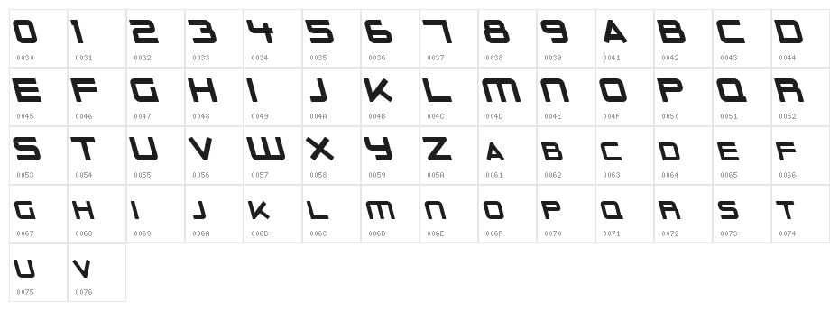 Outer Limits Solid Italic Character Map