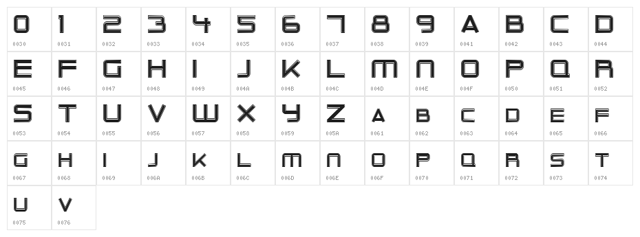 Outer Limits Character Map