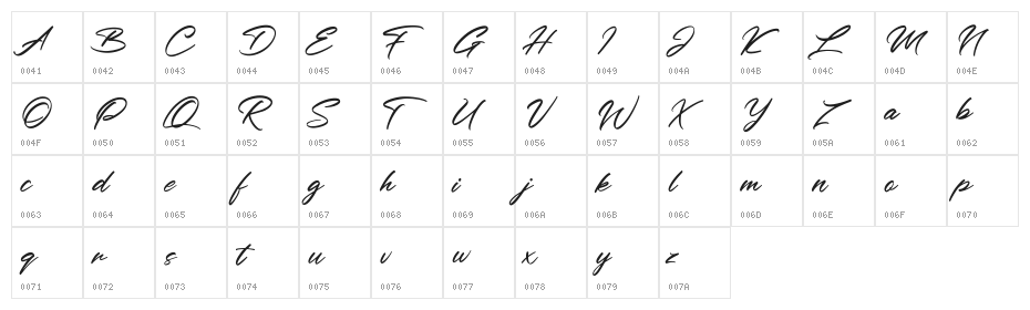 Outeris Free Font Character Map