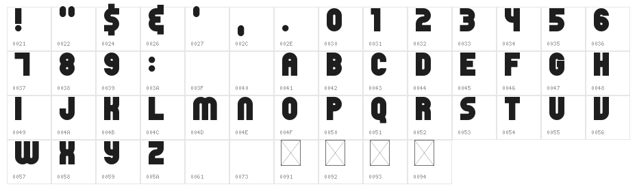 Outfield Pro Regular Character Map