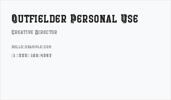 Outfielder Personal Use Business Card