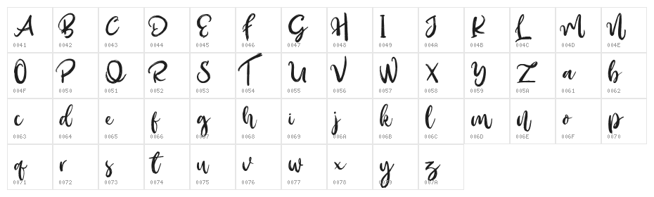 Outistyle Free Personal Use Character Map