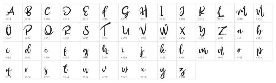 OutistyleFreePersonalUse Character Map