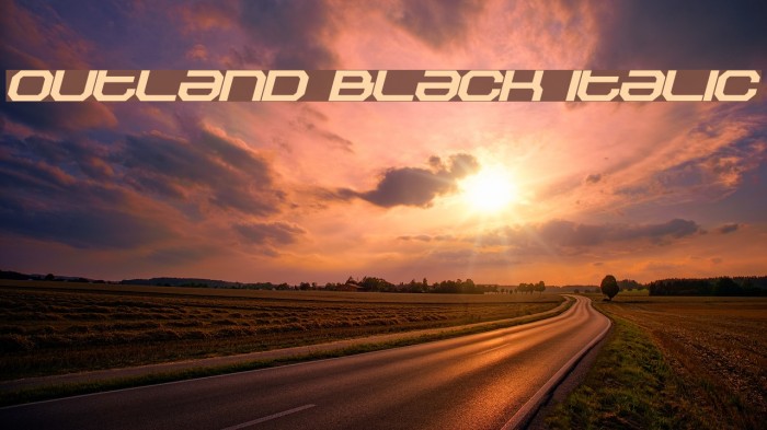 Outland Black Italic Font examples