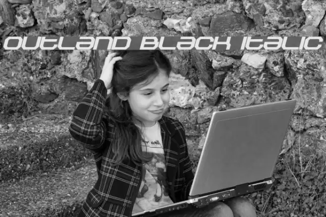 Outland Black Italic Font examples