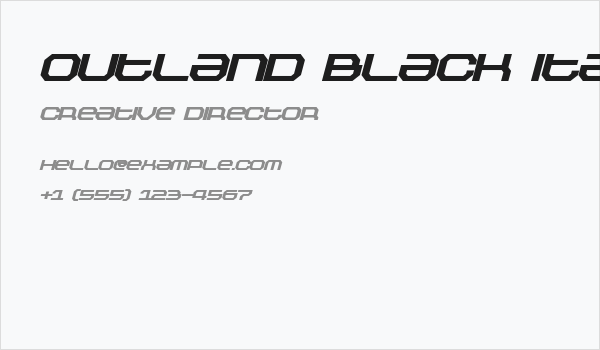 Outland Black Italic Business Card