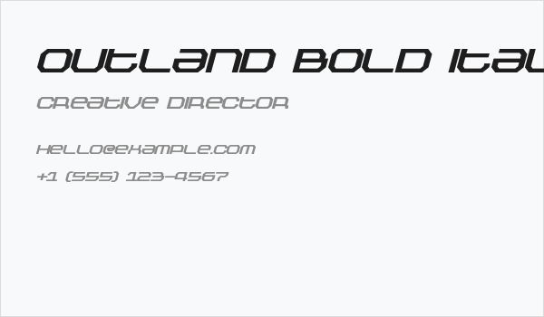 Outland Bold Italic Business Card