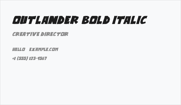 Outlander Bold Italic Business Card