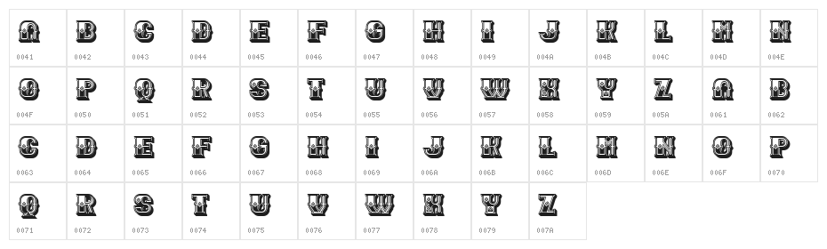 Outlaw Light Regular Character Map