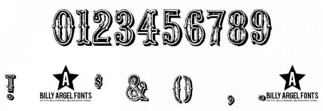 Outlaw Font Alte caractere