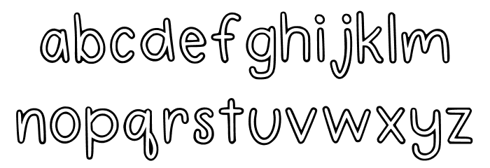 Outline Kids Regular Schriftart Kleinbuchstaben