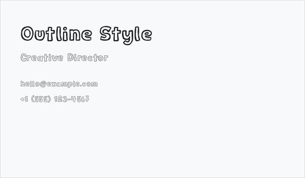 Outline Style Business Card