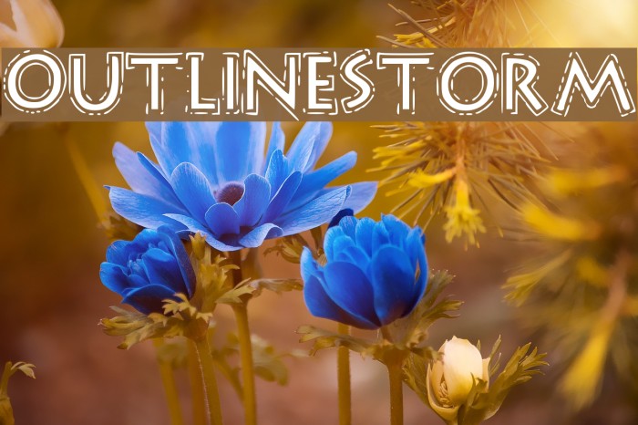 OutlineStorm Font examples