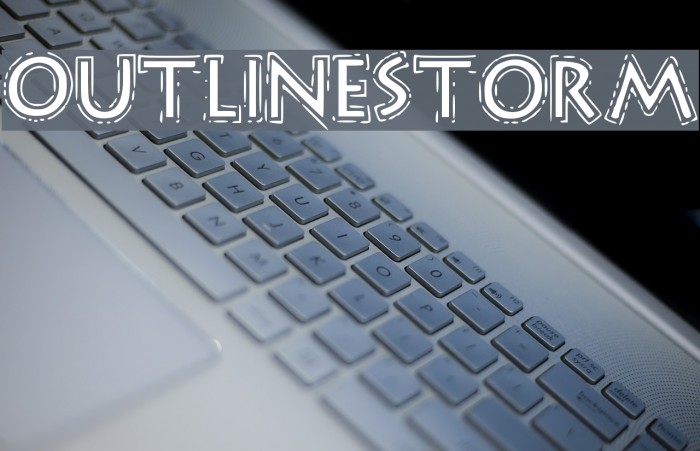 OutlineStorm Font examples