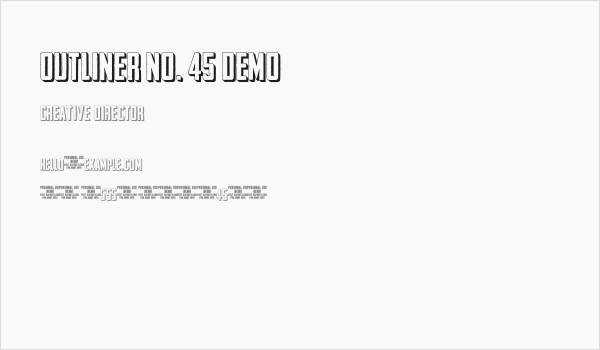 Outliner No. 45 DEMO Business Card