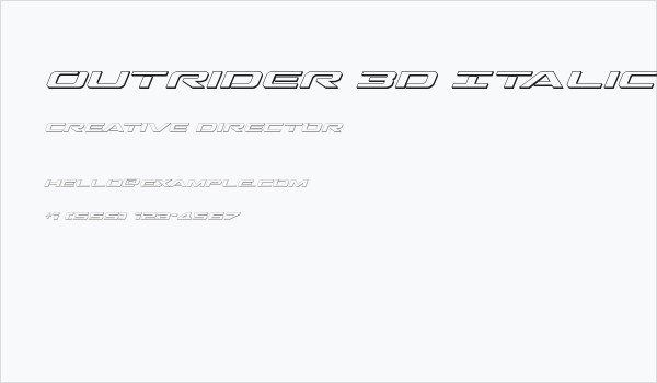 Outrider 3D Italic Italic Business Card