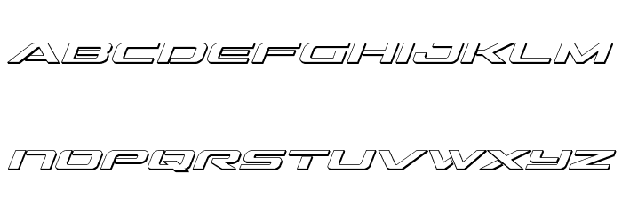 Outrider 3D Italic Italic Font LOWERCASE