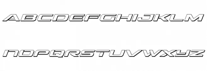 Outrider 3D Italic Italic फ़ॉन्ट लोअरकेस