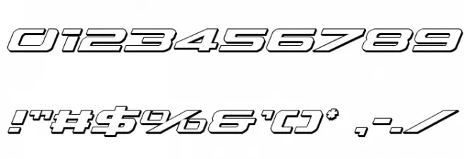 Outrider 3D Italic Font OTHER CHARS