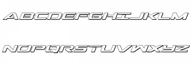 Outrider 3D Italic 字体 大写