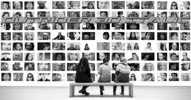 Outrider 3D Italic Font examples