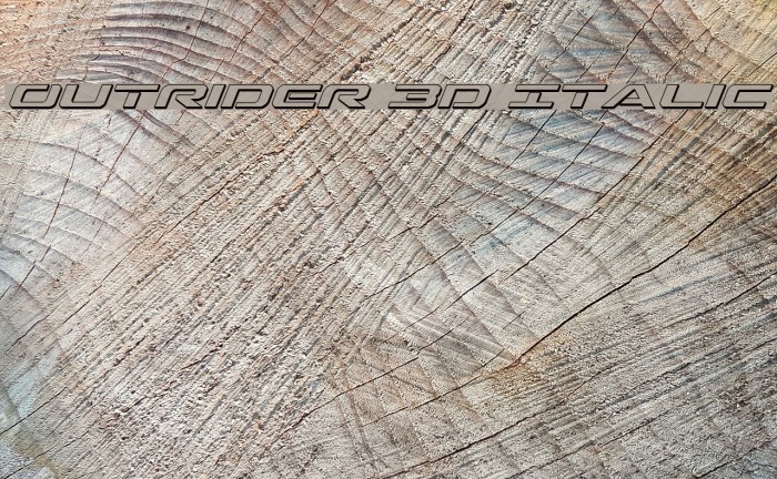 Outrider 3D Italic Font examples