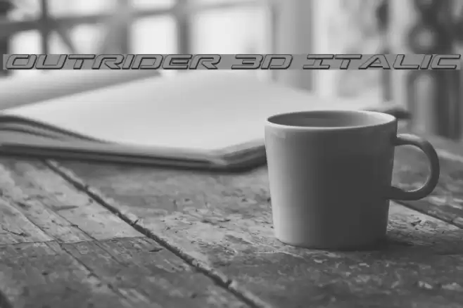 Outrider 3D Italic Font examples