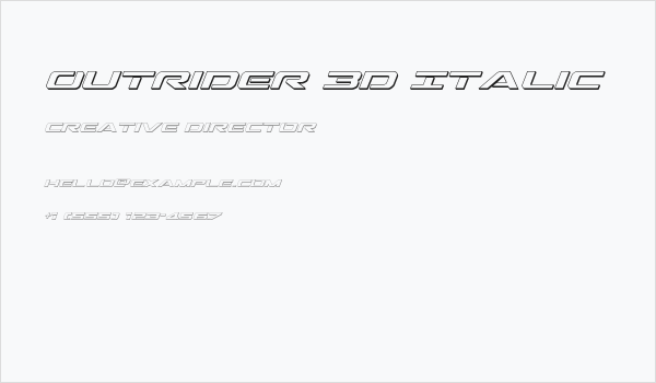 Outrider 3D Italic Business Card