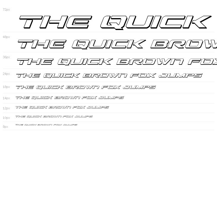 Outrider 3D Italic Waterfall