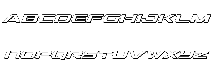 Outrider 3D Italic Font LOWERCASE