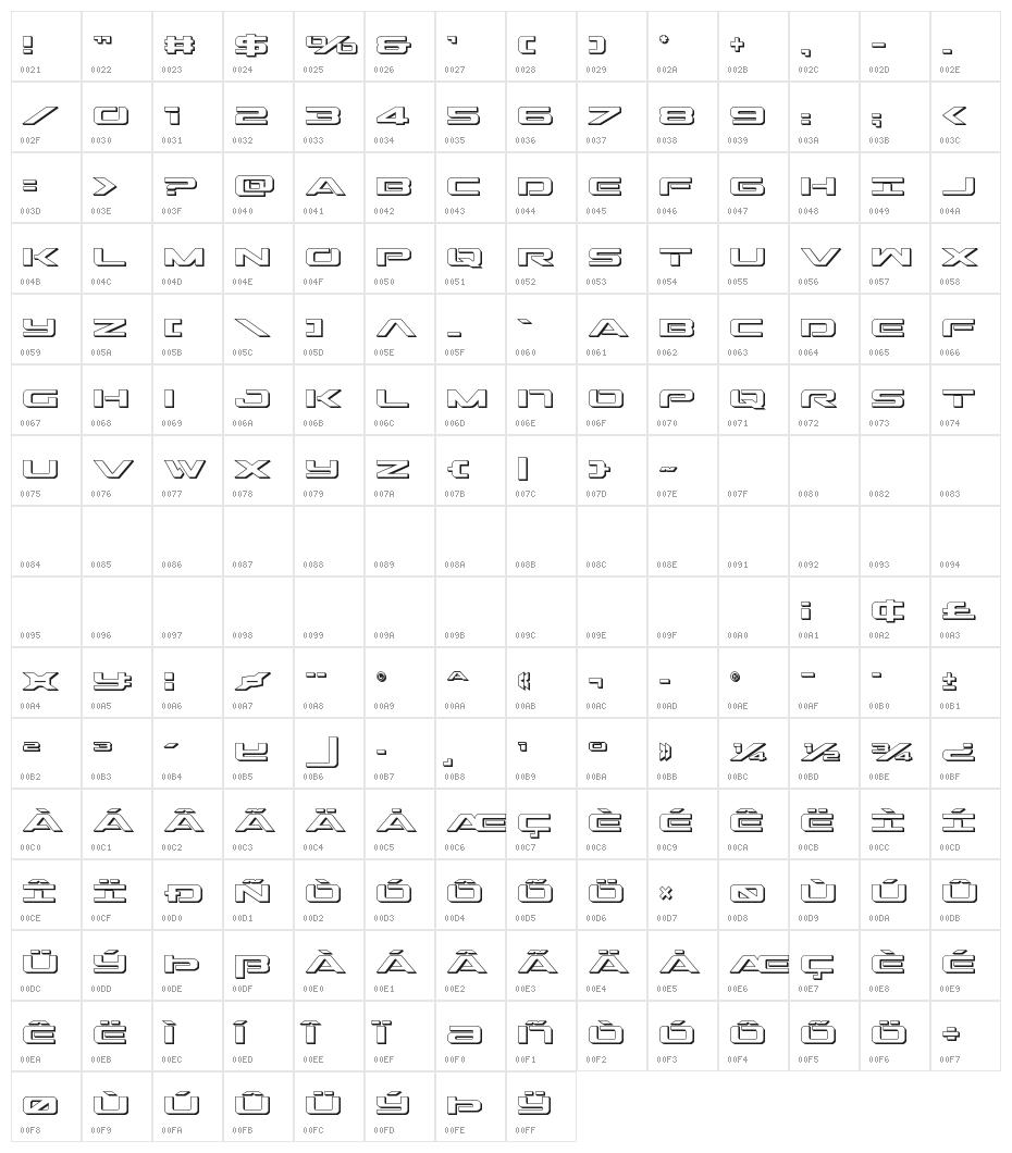 Outrider 3D Regular Character Map