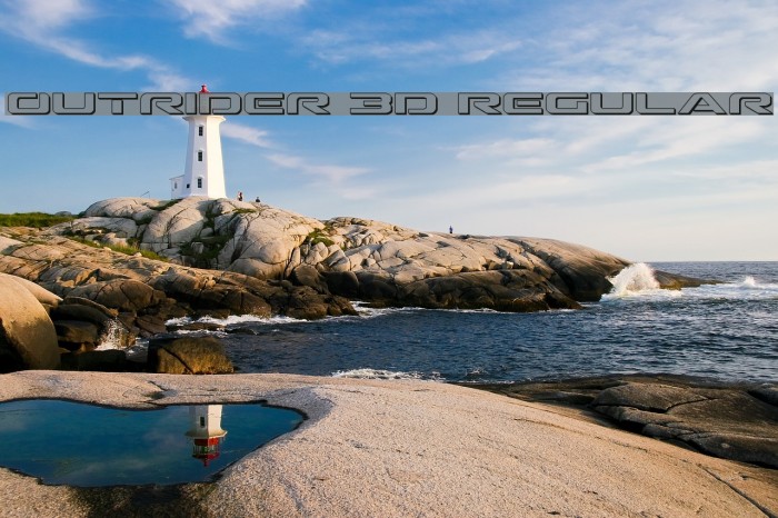 Outrider 3D Regular Font examples