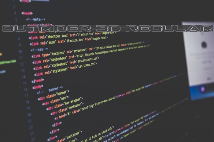 Outrider 3D Regular Font examples
