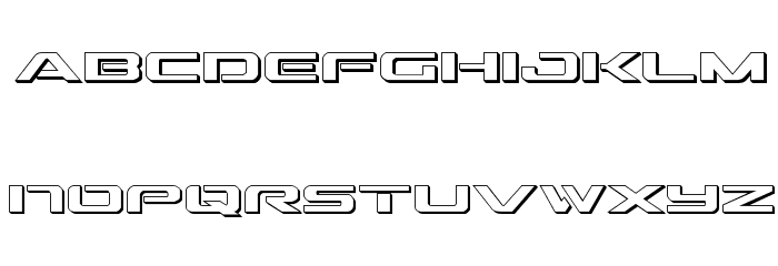 Outrider 3D Regular Font LOWERCASE