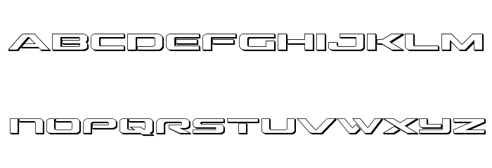 Outrider 3D Font LOWERCASE