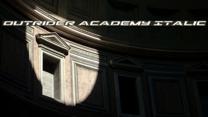 Outrider Academy Italic Font examples
