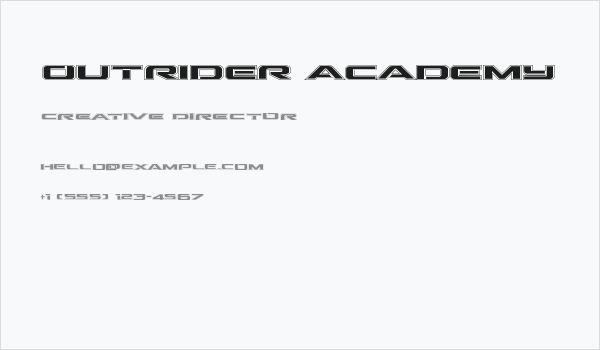 Outrider Academy Business Card