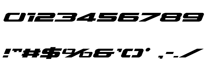 Outrider Bold Italic Font OTHER CHARS