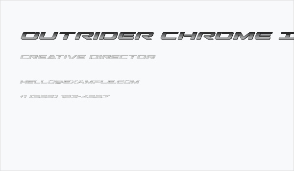 Outrider Chrome Italic Italic Business Card