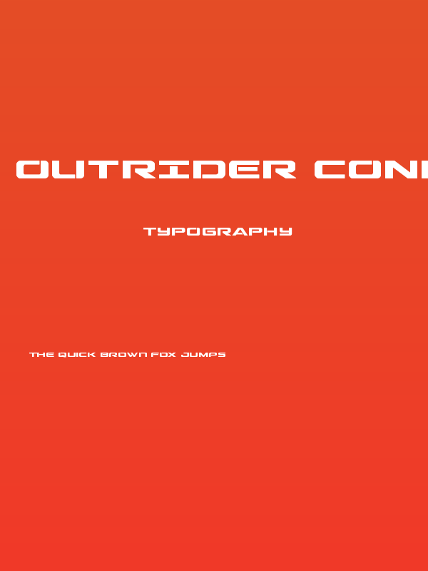 Outrider Condensed Bold Condensed Bold Poster