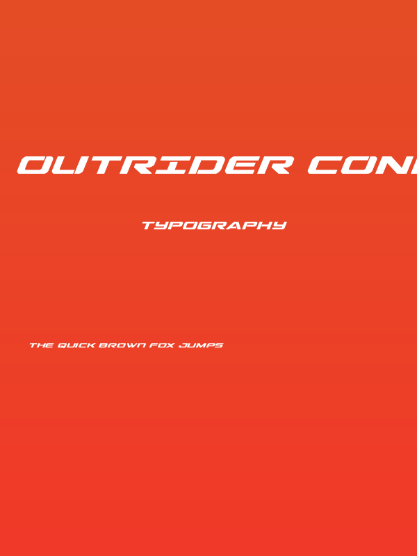 Outrider Condensed Bold Italic Condensed Bold Italic Poster