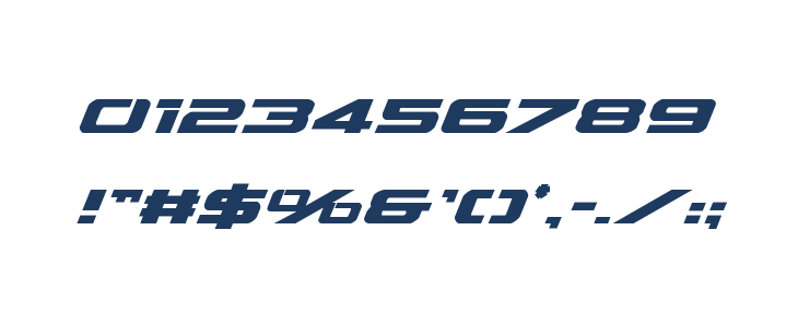 Outrider Condensed Bold Italic Other Characters