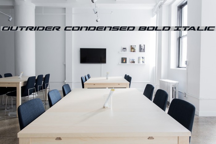 Outrider Condensed Bold Italic Example 1